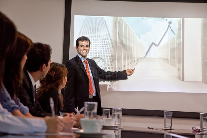 Business man making a presentation at the office